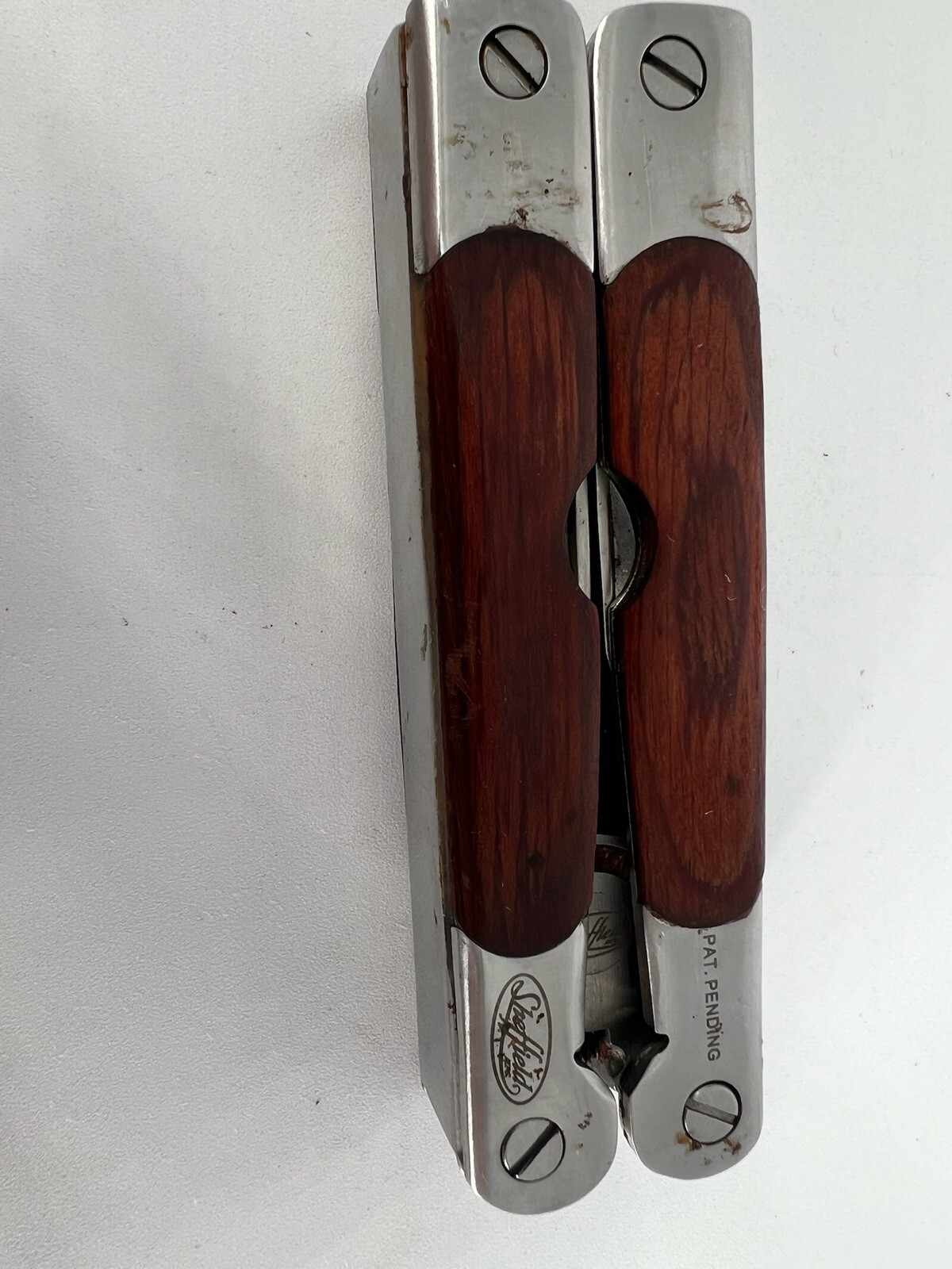Sheffield 2CR Wood Grain Handle 12 in 1 Multi Tool Knife Nice