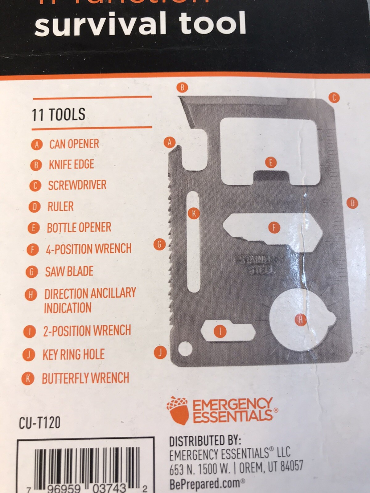 Credit Card Sized Emergency Essentials 11 Function Survival Tool Pocket Survival