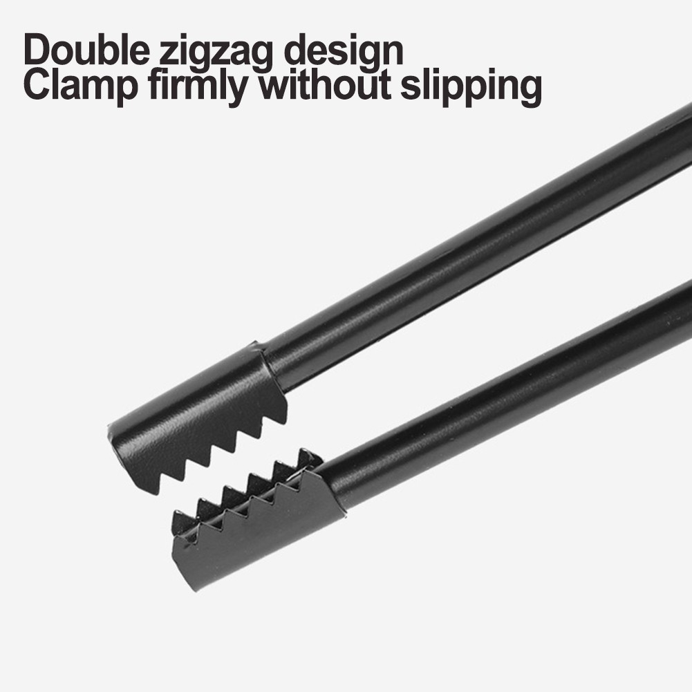 High Strength Fire Tongs for Campsite Cooking with Leather Wrapped Handle