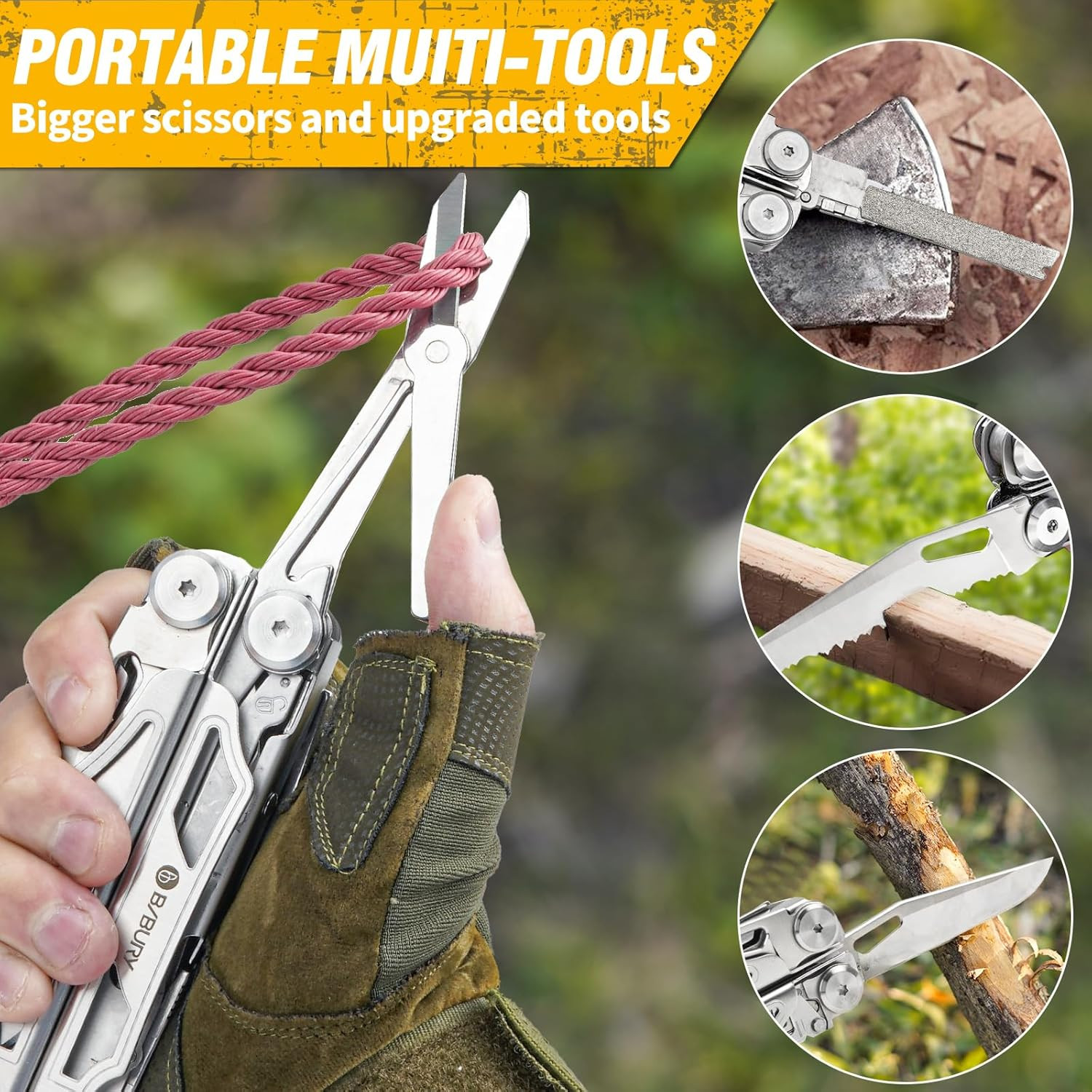 Multitool Pliers Pro BI2045, Stainless Steel Multi Tool Pliers with Replaceable
