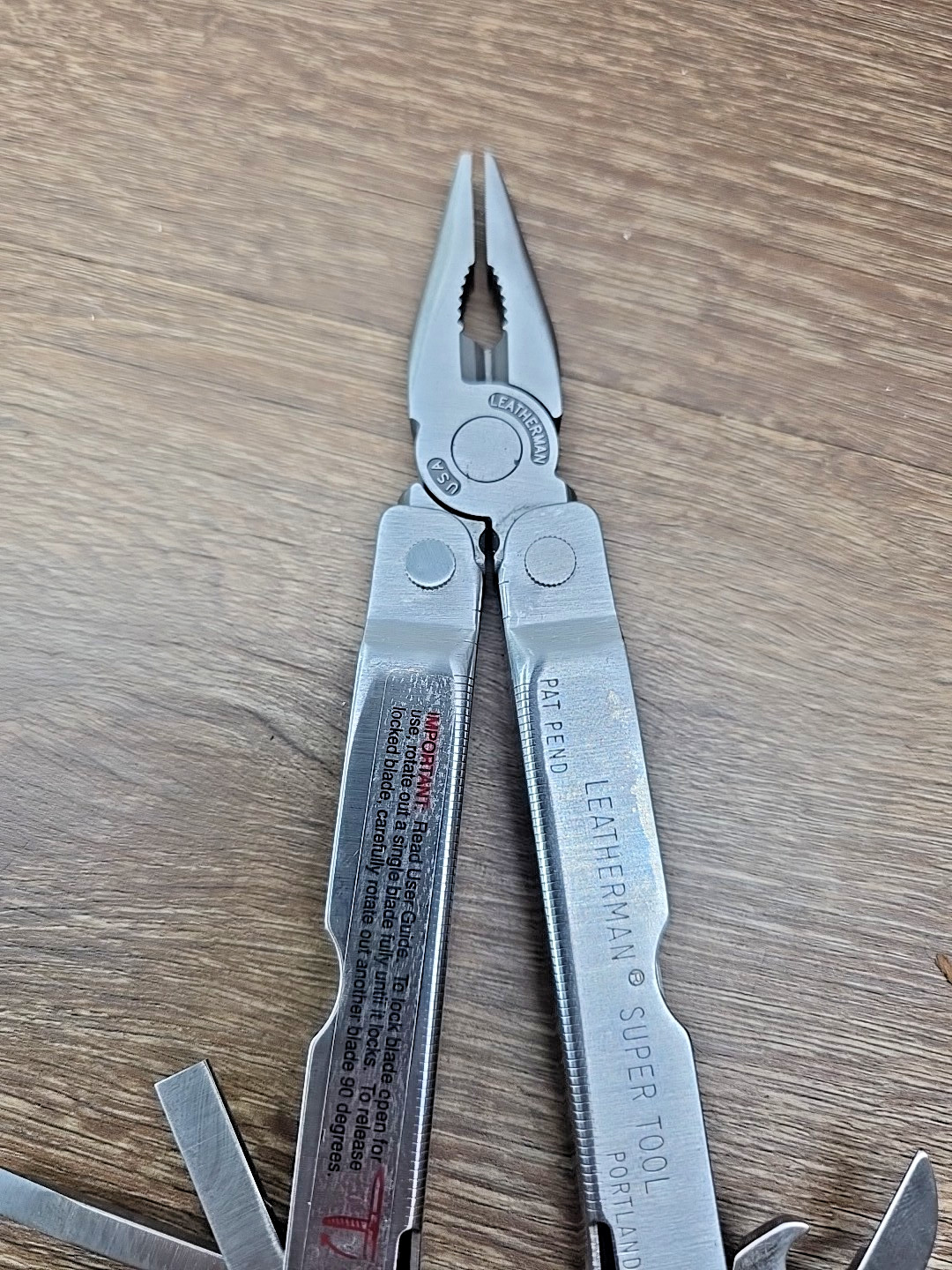 Vintage 1994 Leatherman Super Tool With Leather Sheath, 10 Folding Blades USA