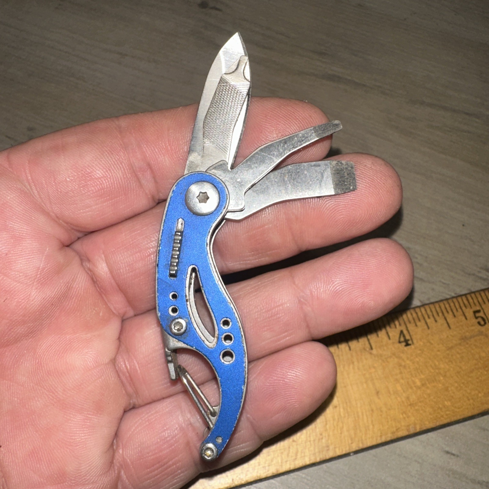 Gerber Curve Knife/Multi-Tool, Lockback, 6 Tools Blue Used