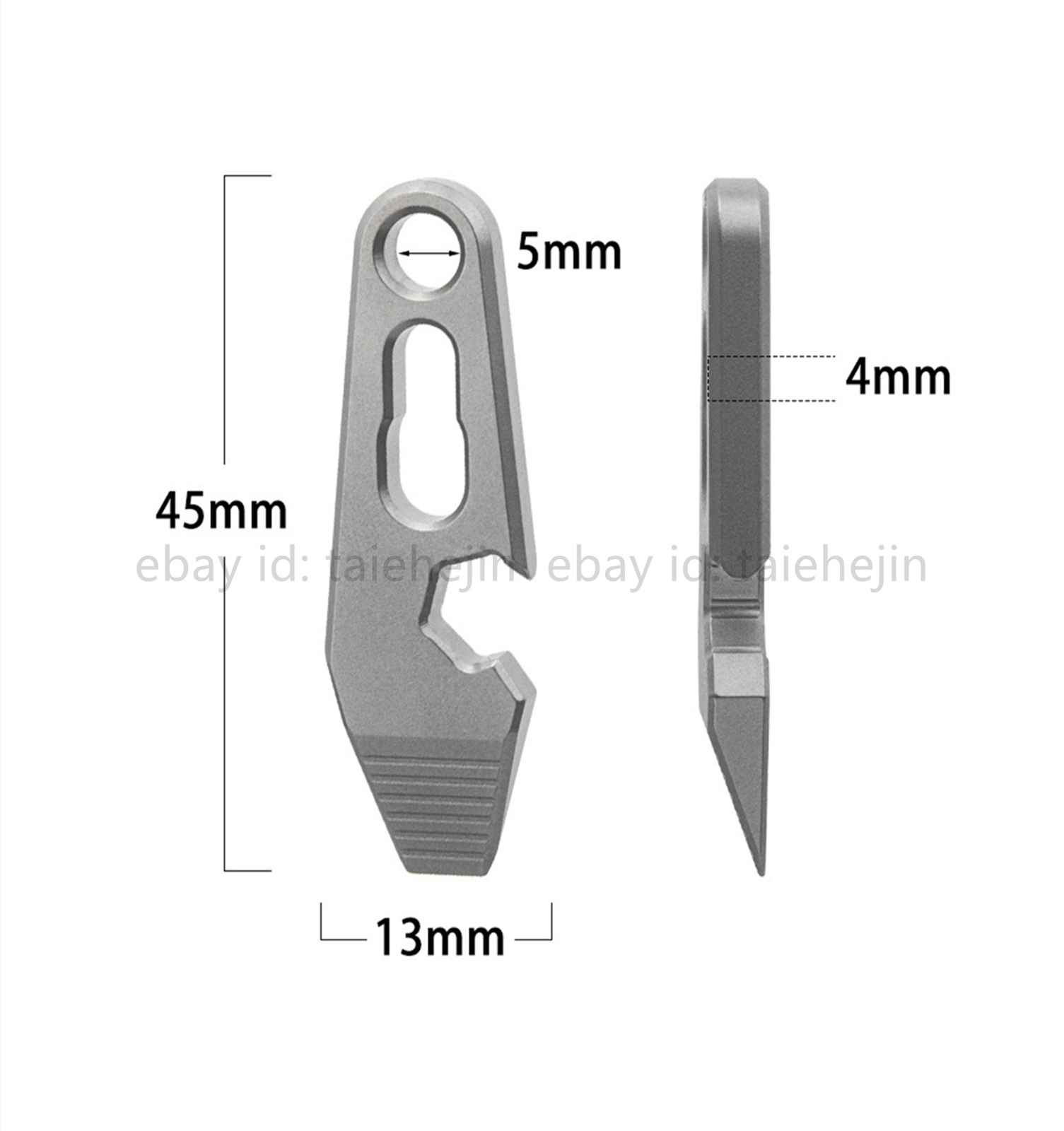 2 Pcs EDC Mini Titanium Alloy Pocket Pry Bar Crowbar Opener Keychain Multi Tool