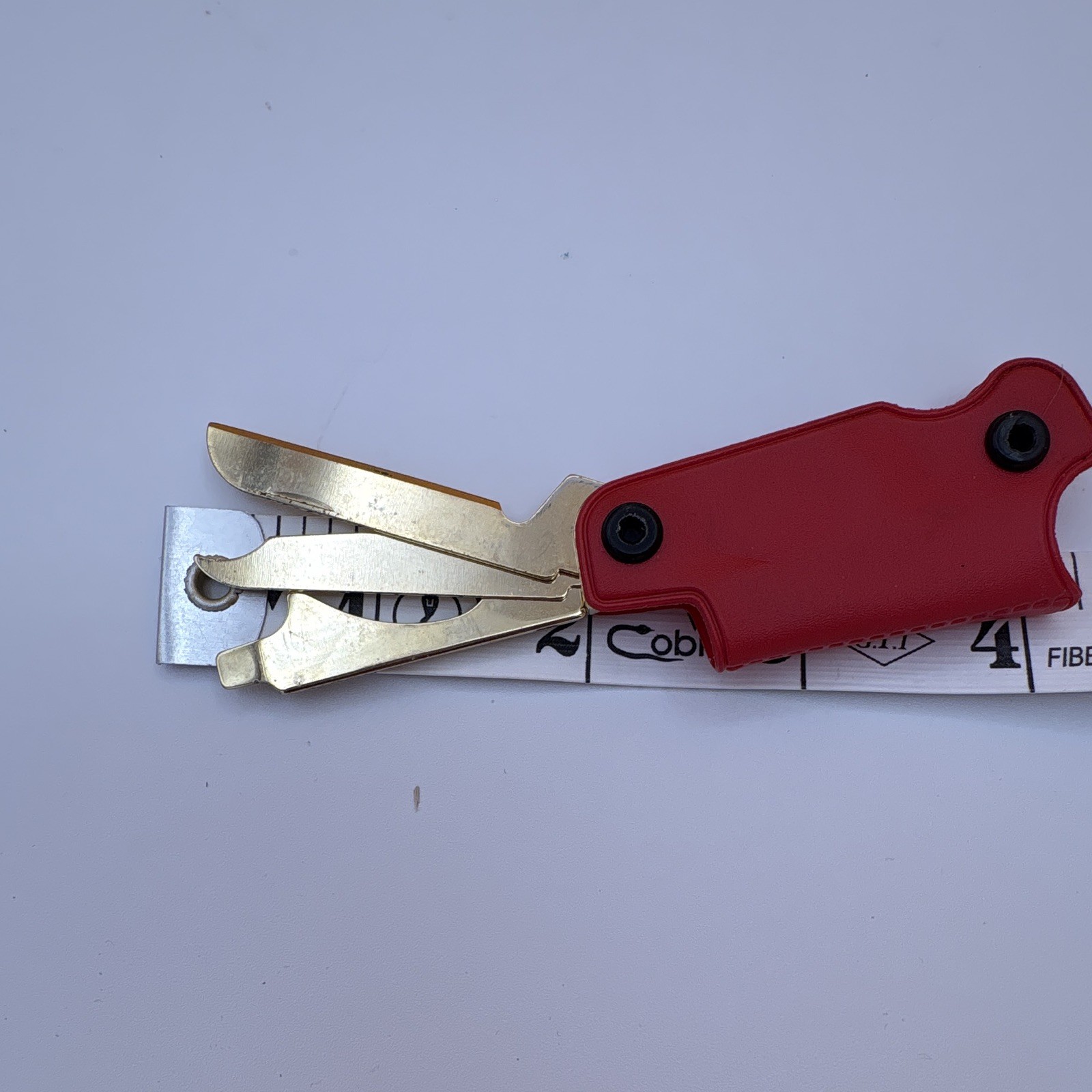 Bassett Red Multi-Tool File Bottle Opener Screwdriver 2in Metal Straight Edge