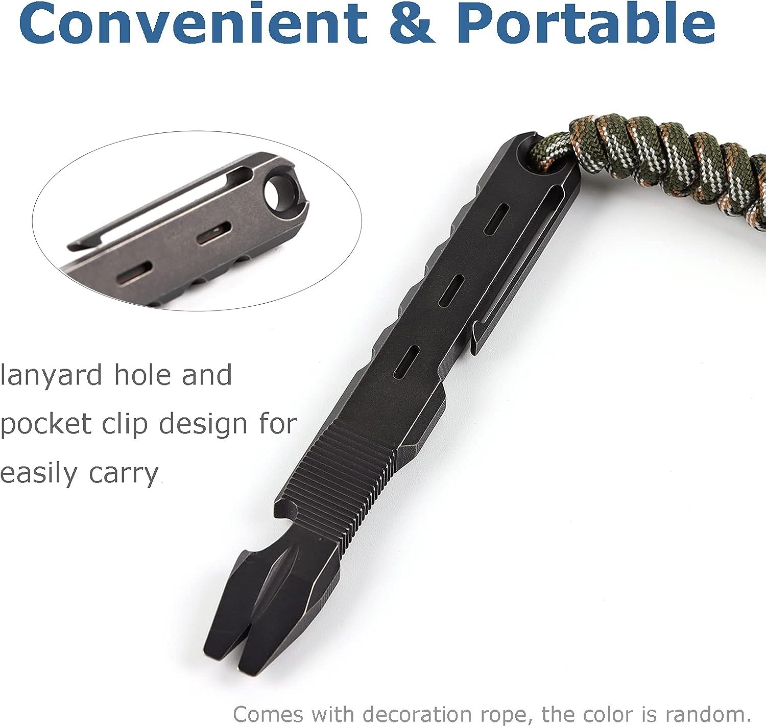 Titanium EDC Pry Bar with Nail Puller Bottle Opener Function with Pocket Clip…