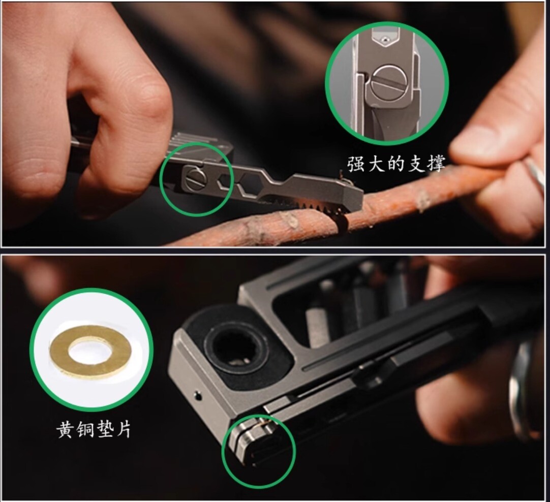 Titanium alloy Pocket EDC Tools Ratchet wrench, Screwdriver, Window breaker