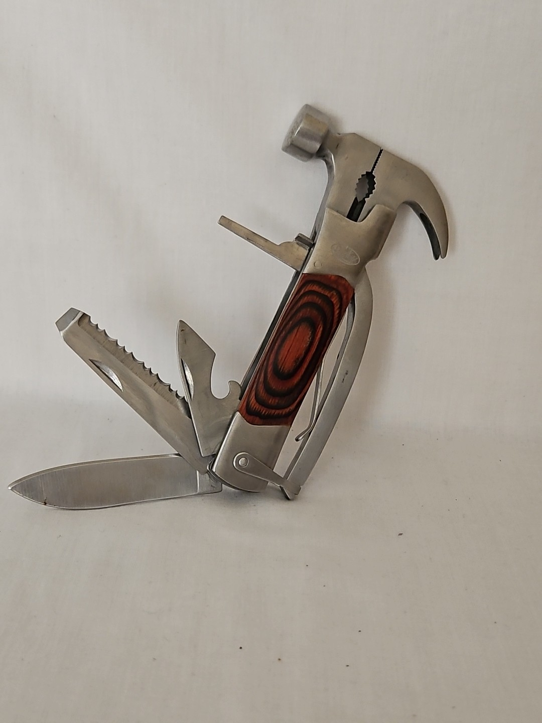 Sheffield 12913 The Hammer 14-In-1 Multi Tool Stainless Steel & Hardwood Handle