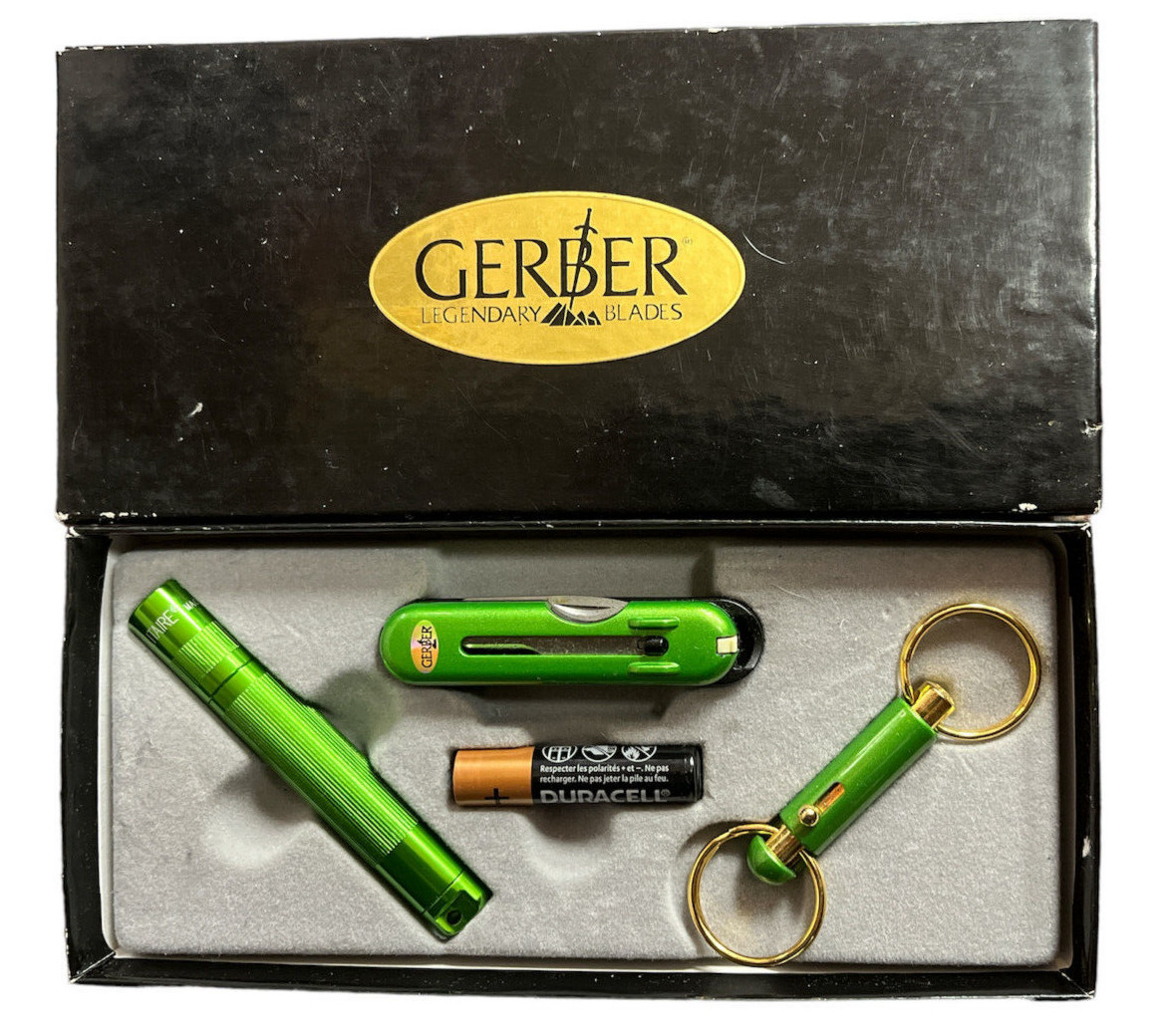 GERBER KeyStyle multitool keychain NEW fiskars GREEN MAGLITE gift set vintage