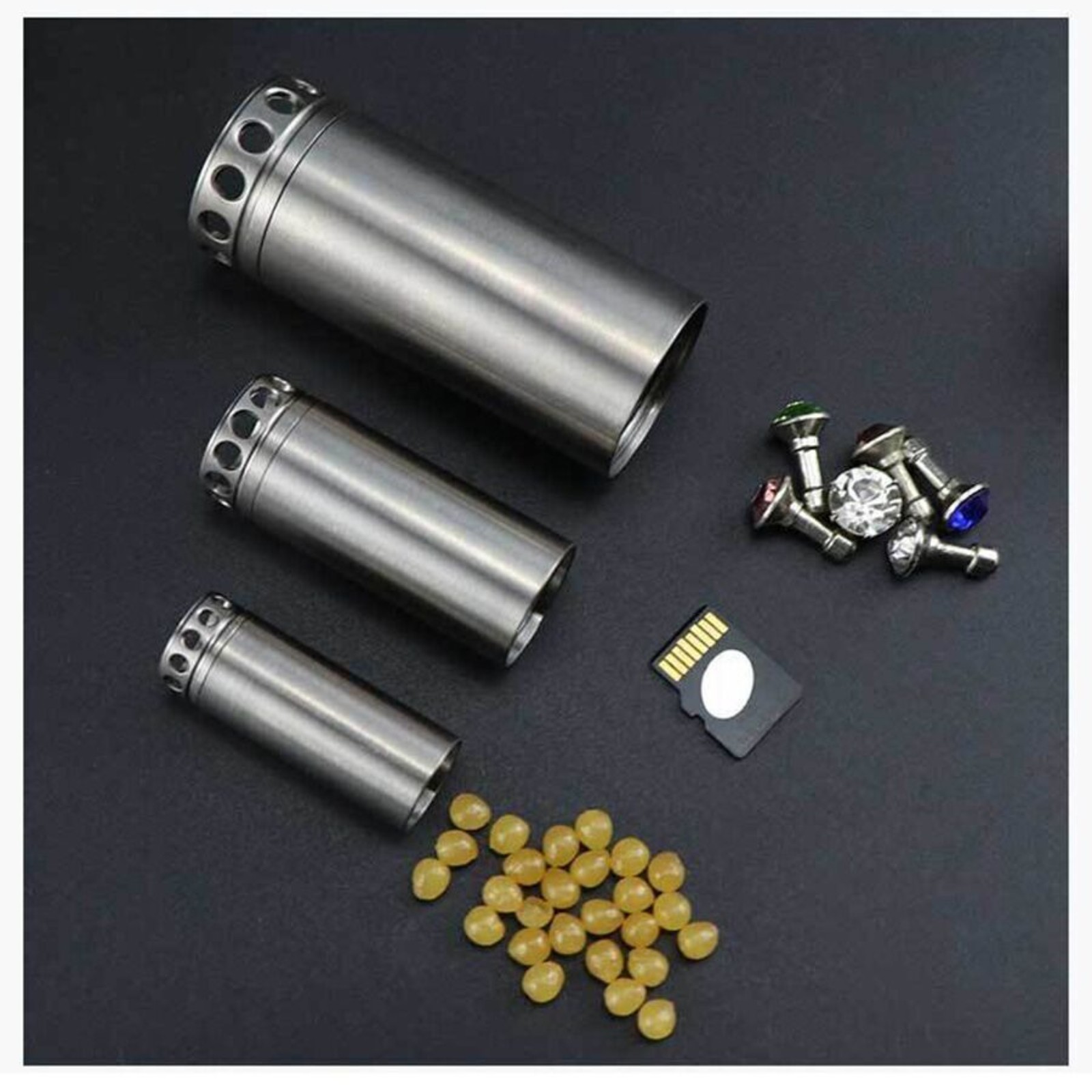 EDC Titanium Tool Waterproof Container Survival Case Box Outdoor For Pill Match