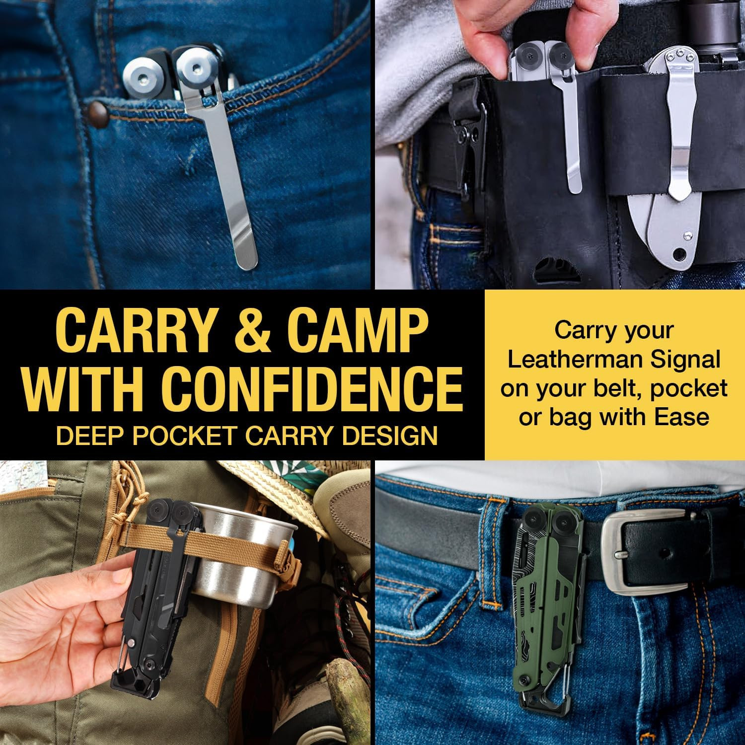 [2-Pack] Stainless Steel Pocket Clip – Perfect Fit For Leatherman Signal Multi-T