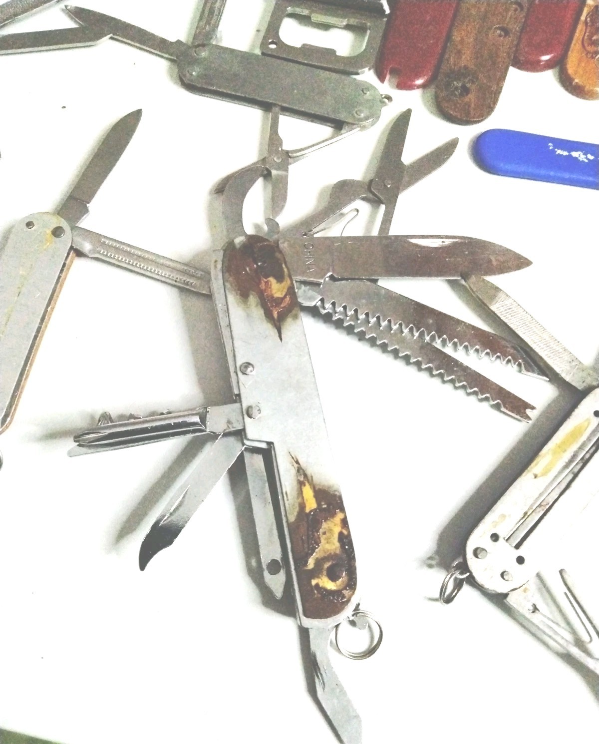 Set Of 8 Generic Multi Tools Pliers Knives Saw Blades Folding Folder Tool
