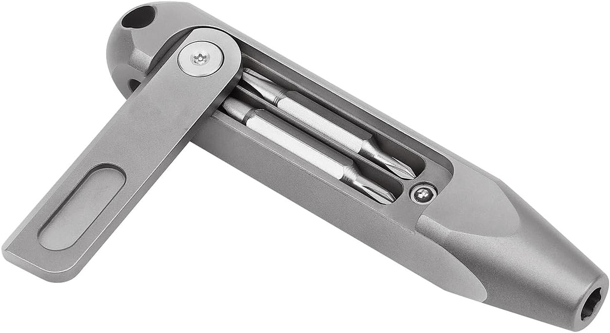 Destornillador de bolsillo multipunta EDC pequeño de titanio D1