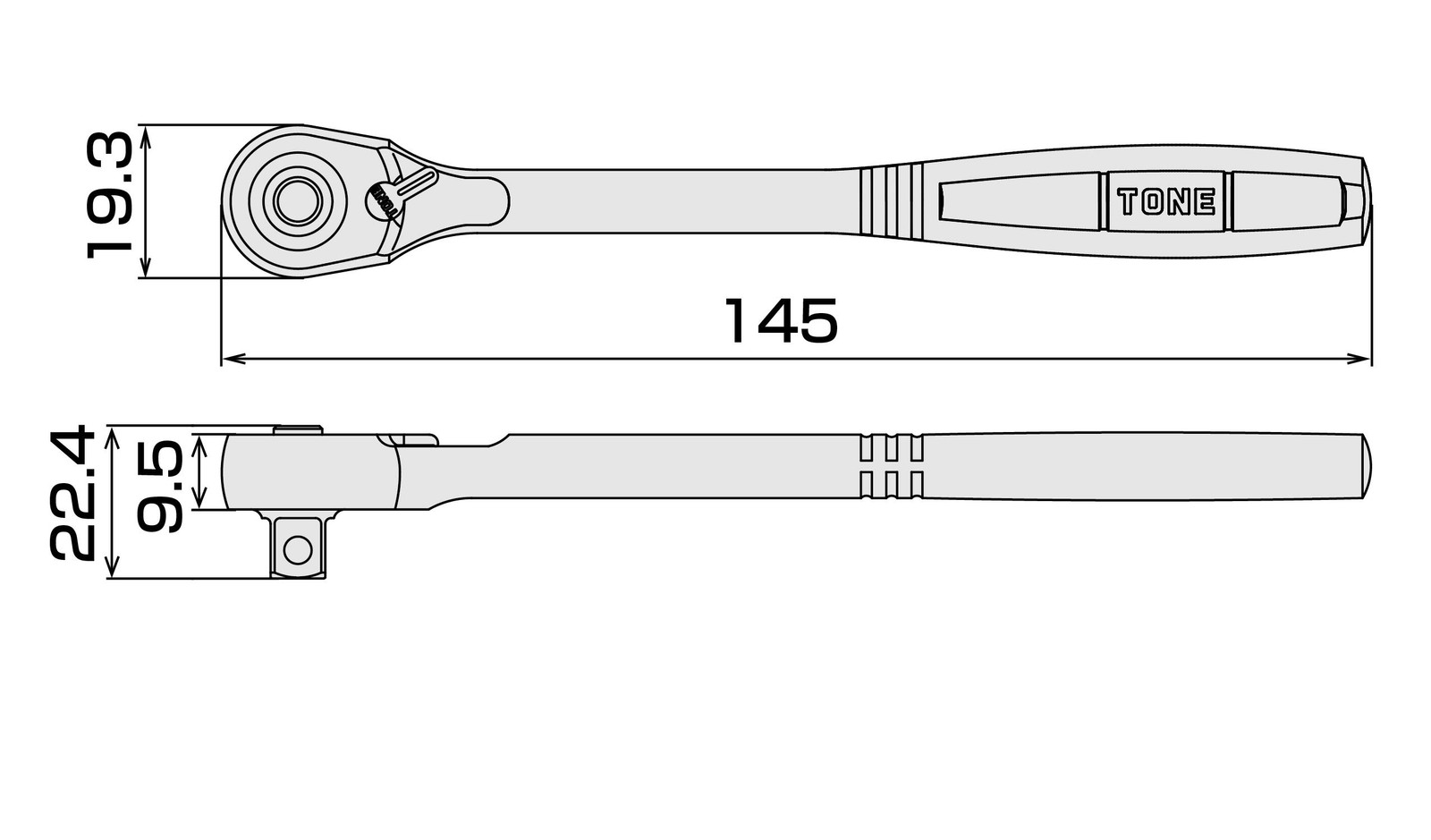 3 8 Inch 9 5Mm Silver Black Wrench Drive Lightweight 72 Teeth Compact Tool