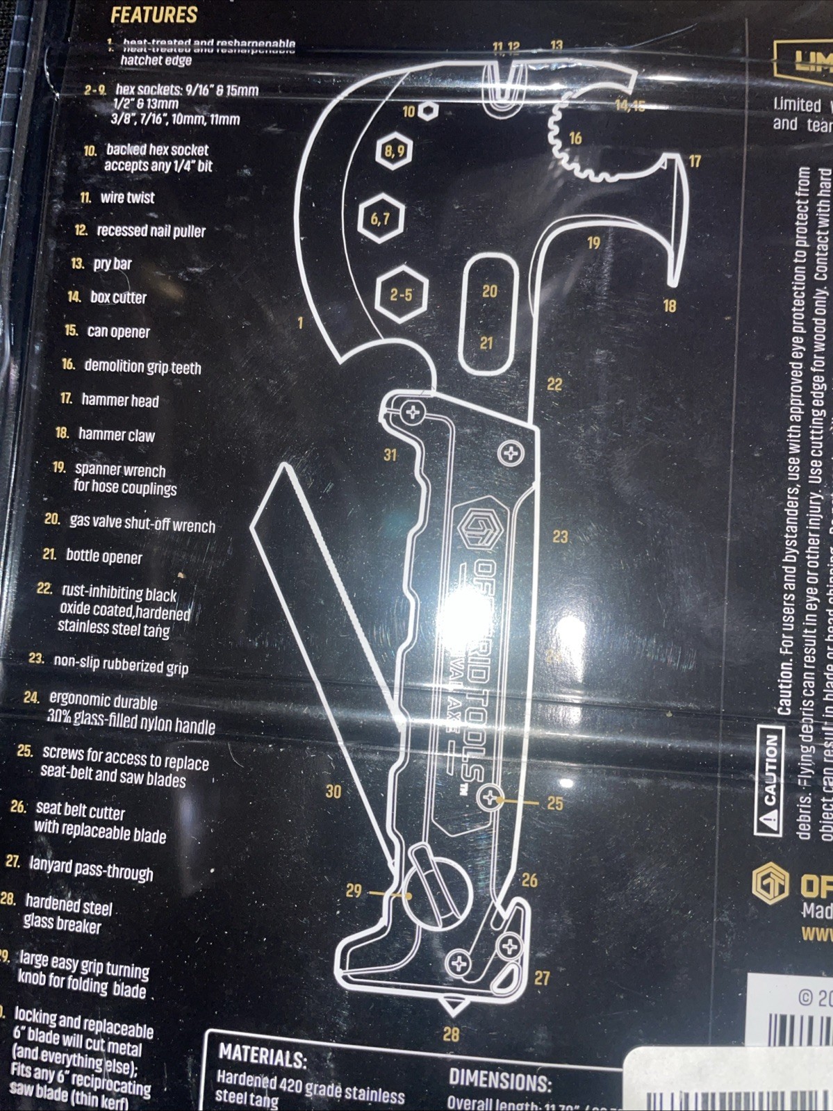 Pro Survival Axe Elite – Black, All Steel, Ultimate Outdoor Multipurpose Tool