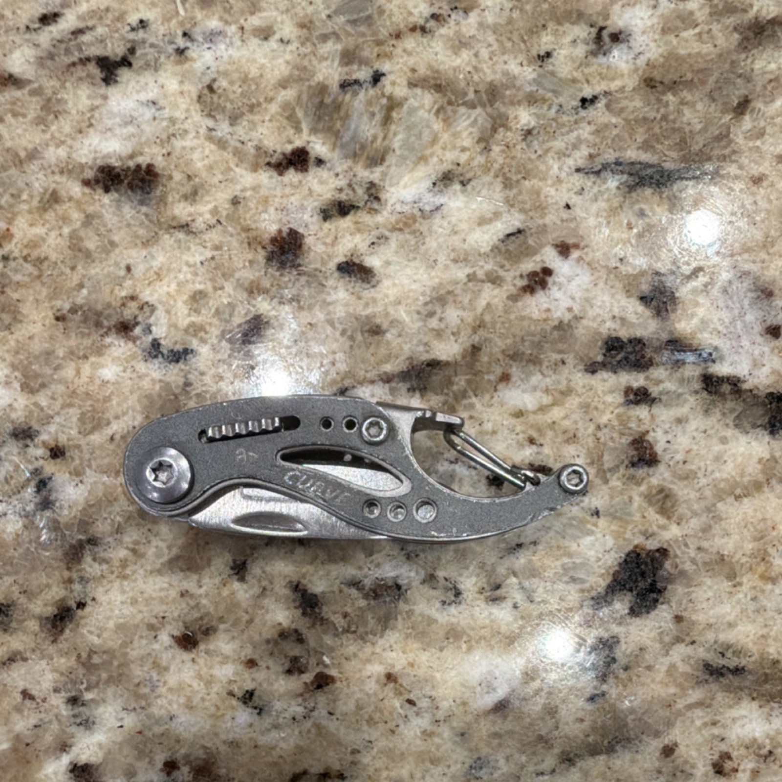 Gerber Curve Stainless Steel Multi-Tool Silver Knife File Screwdriver Carabiner