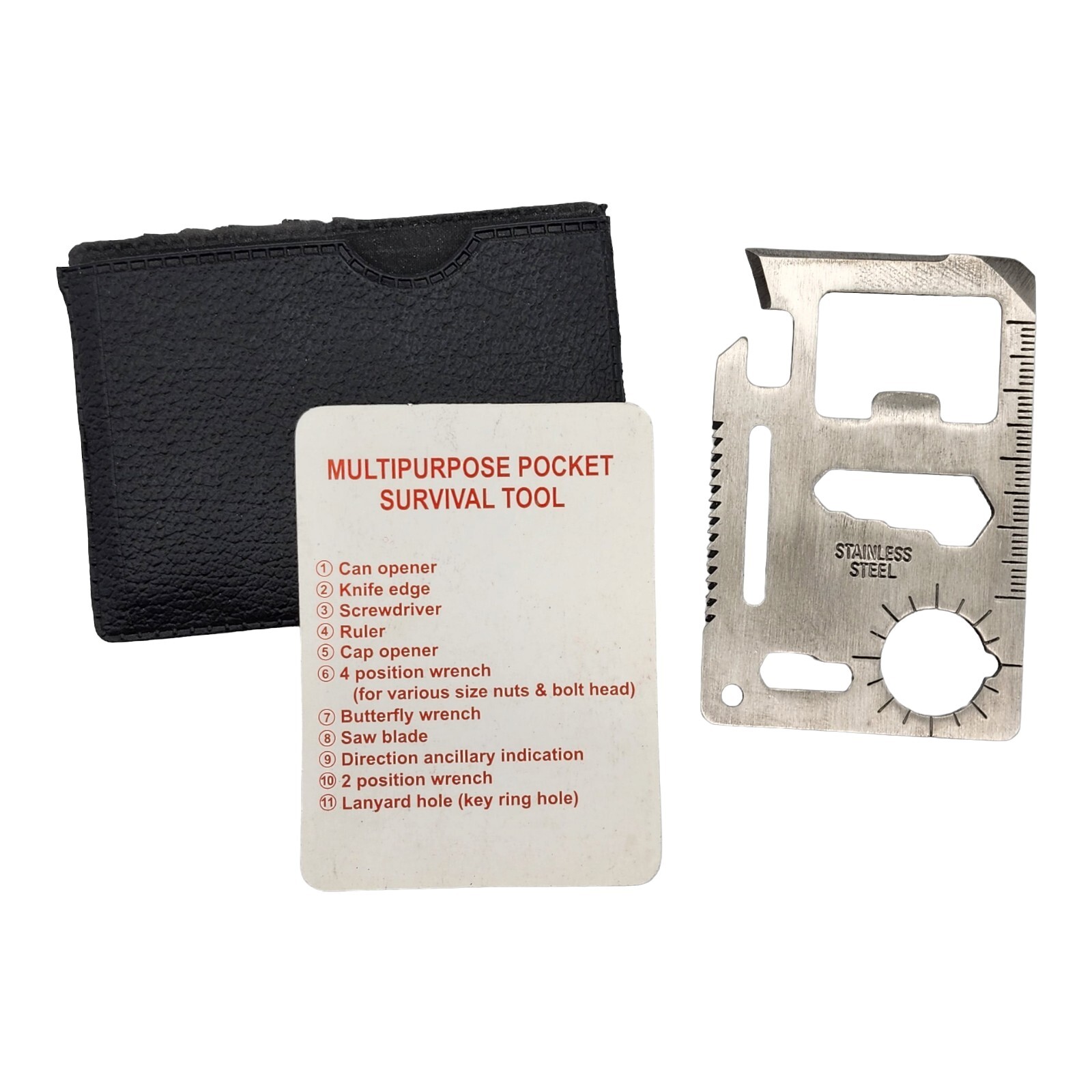Credit Card Multi Tool Stainless Steel 11 in 1 Pocket Survival Camping Tool