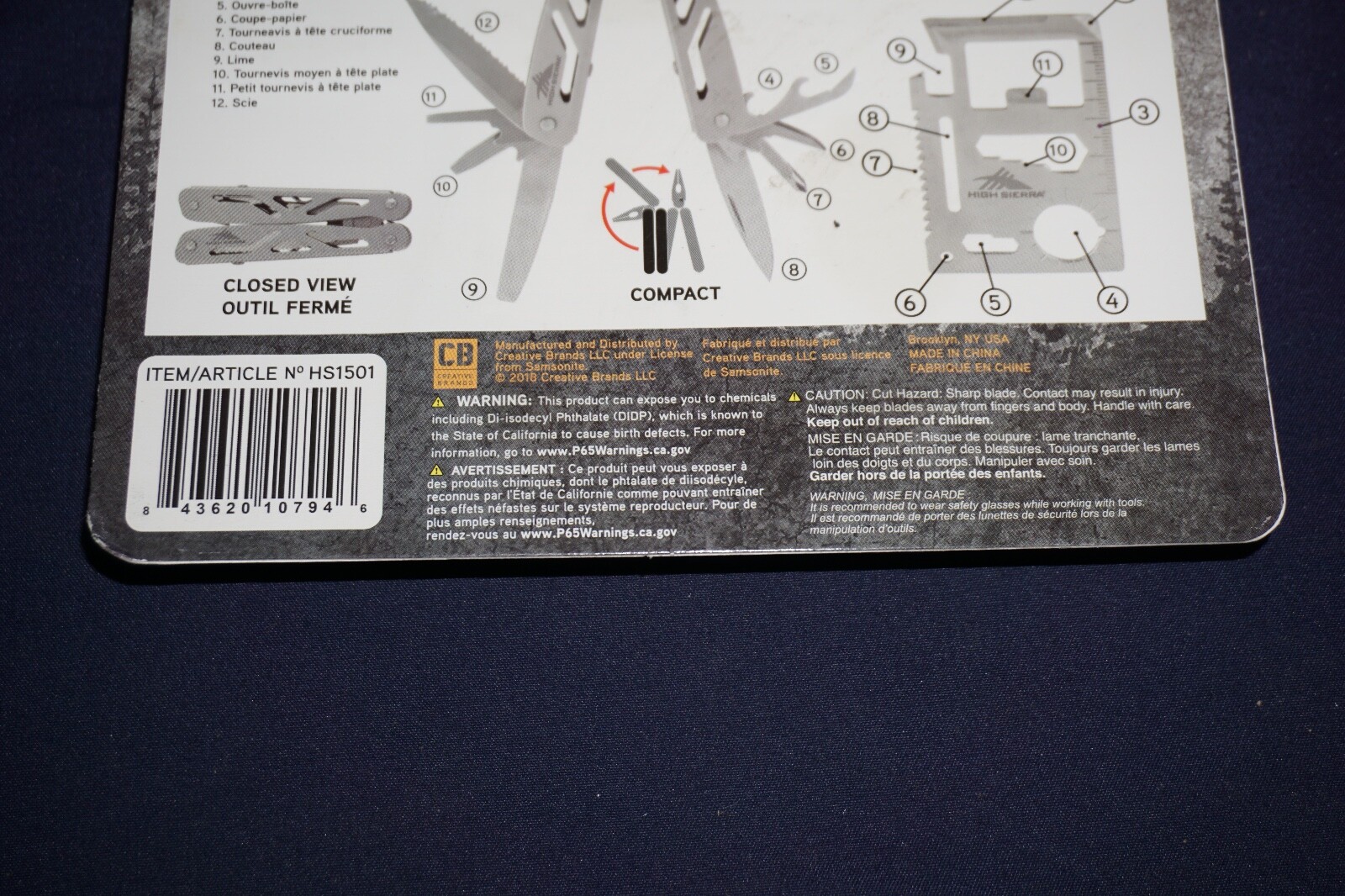 HIGH SIERRA 12-IN-1 MULTI-PLIERS TOOL + 11-IN-1 COMPACT TOOL STAINLESS STEEL