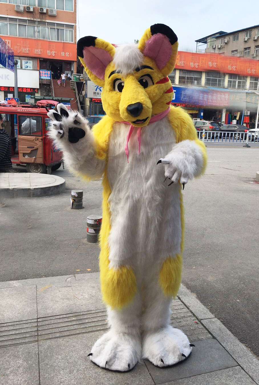 Long Fur Husky Dog Fox Mascot Costume Fursuit Halloween Suit Cosplay