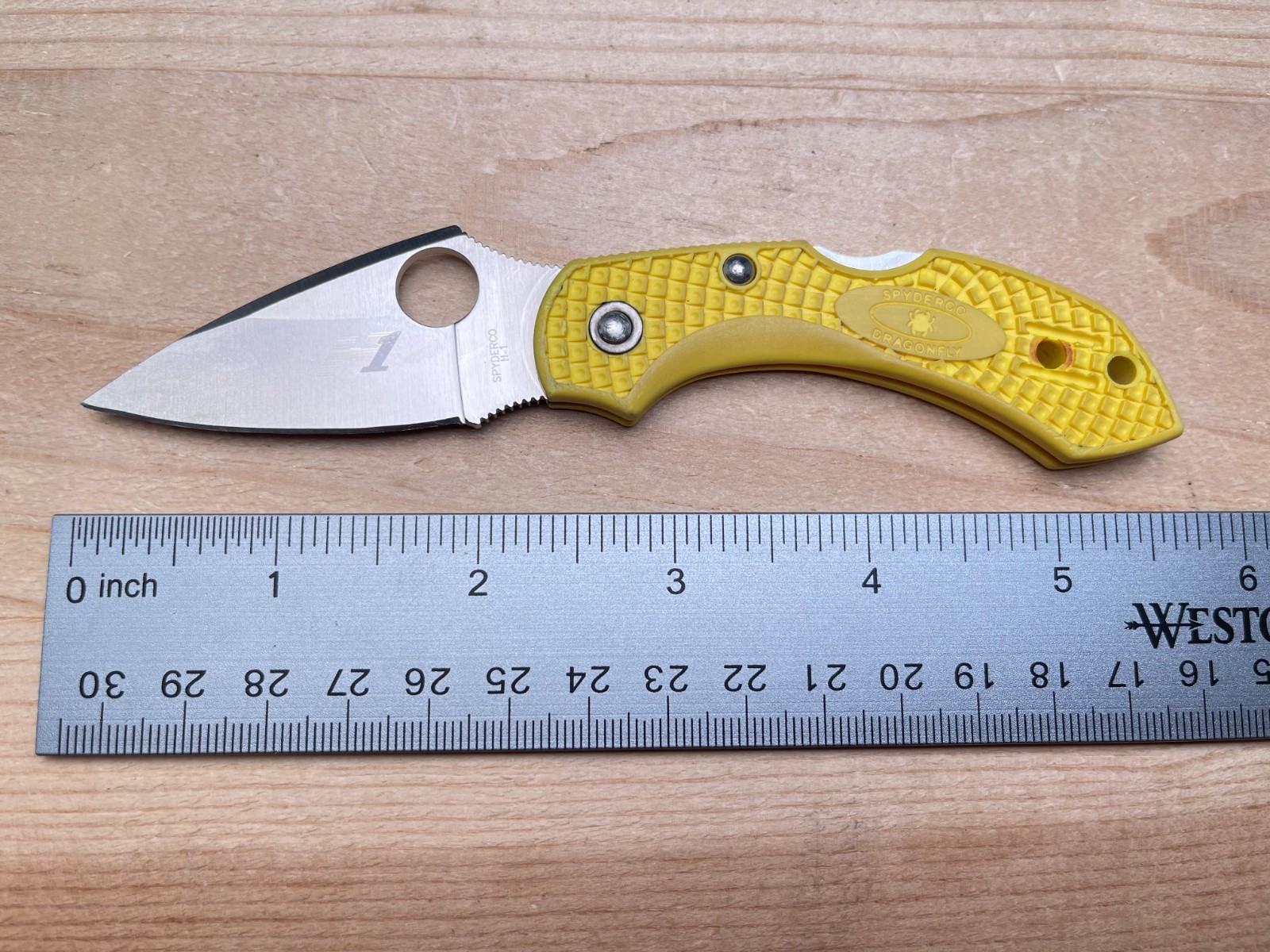 Spyderco Dragonfly Salt H1 Yellow Plain Edge Blade Folding Pocket Knife
