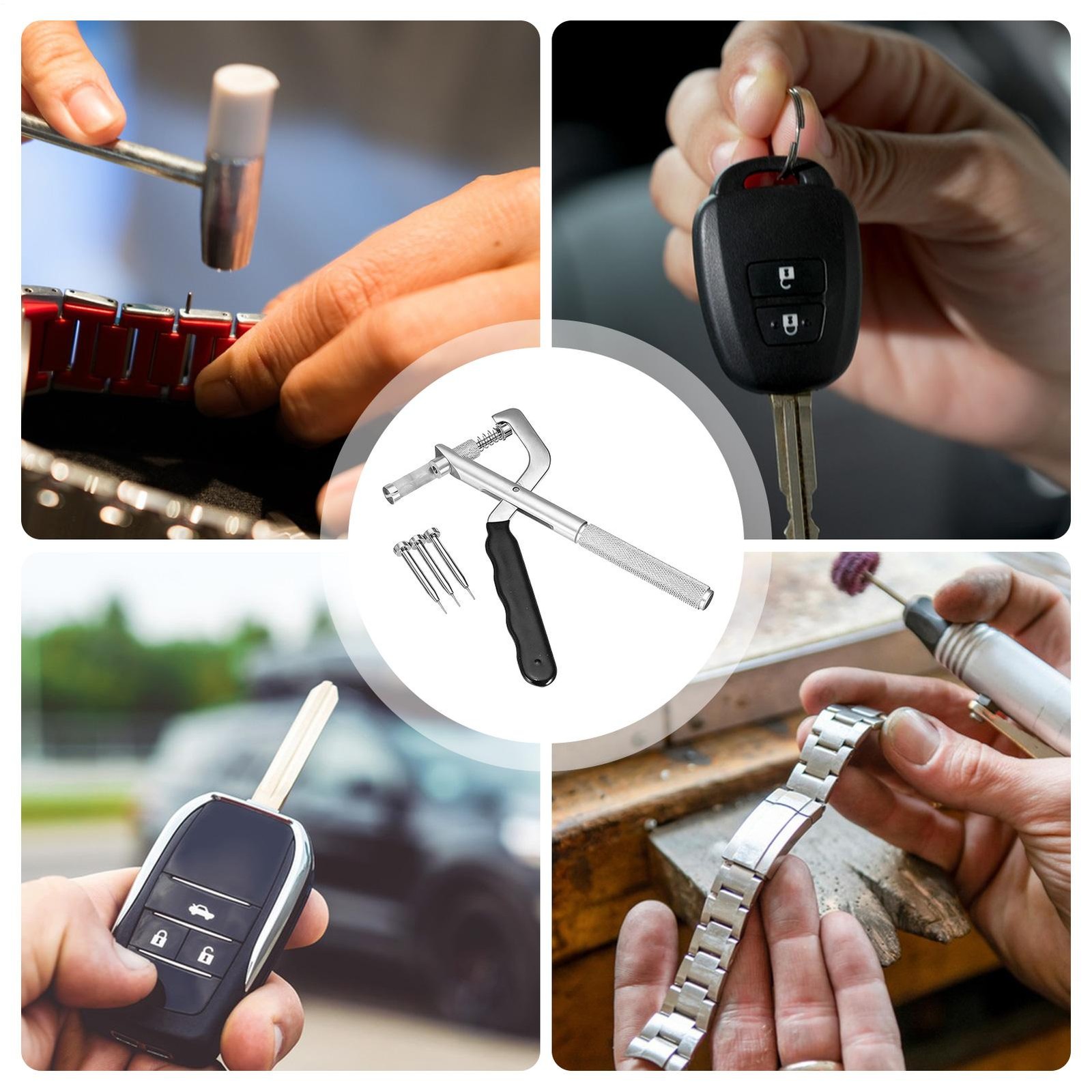 Steel Car Folding Key Removal Tool Clamp for Automotive Key Blade Pin Repair