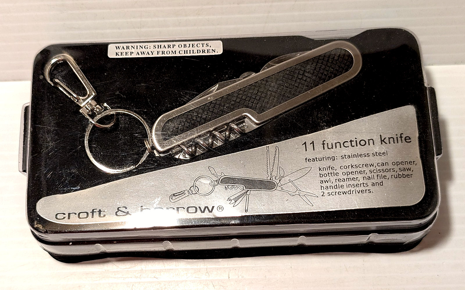 Multi Function Knife w/ 11 Stainless Steel Tools for 11 Functions Croft & Barrow