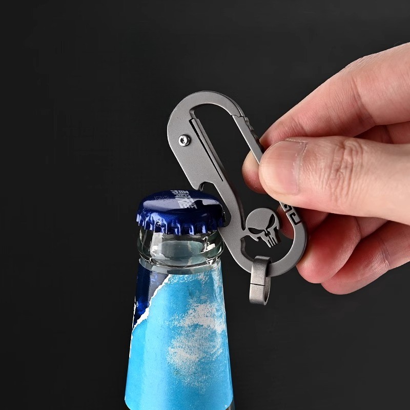 Titanium alloy punisher Skeleton Multi functional Keychain EDC