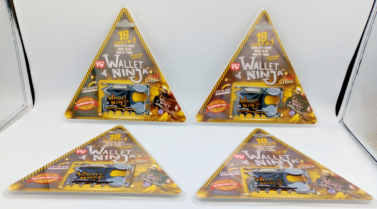 WALLET NINJA 18 Tools in 1 Flat Multi Tool Lot of 4, AS SEEN ON TV, New, Sealed.