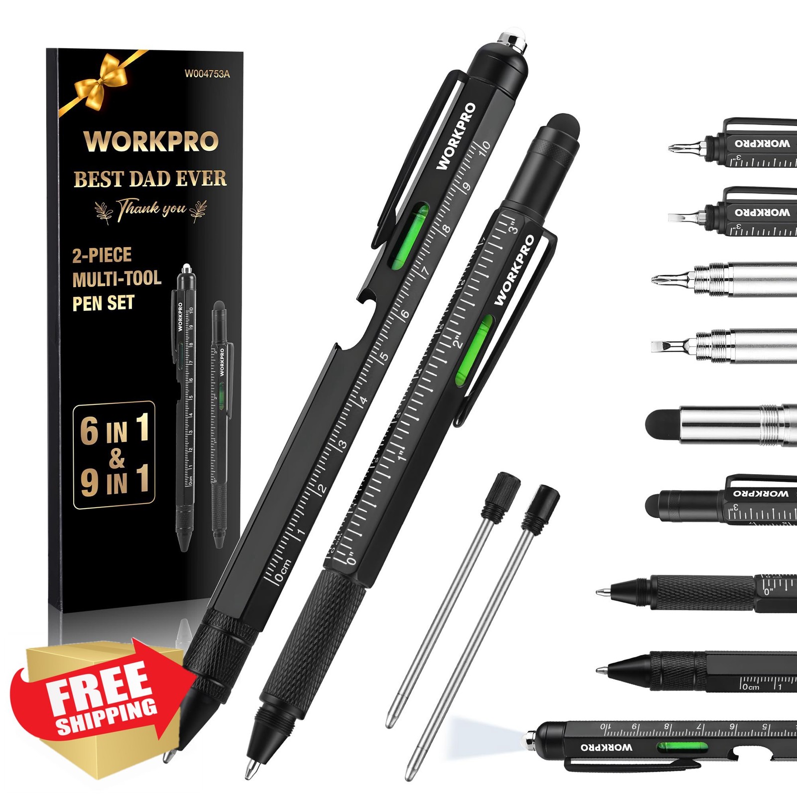 WORKPRO 9 Function Multi-tool Pen Set Gadget Gift