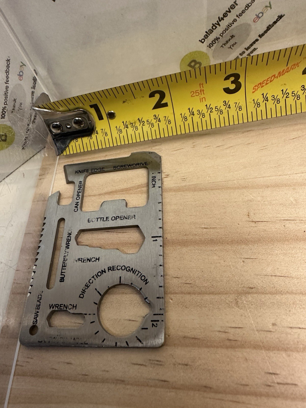 11 in 1 Survival Pocket Credit Card Multi-tool Labeled