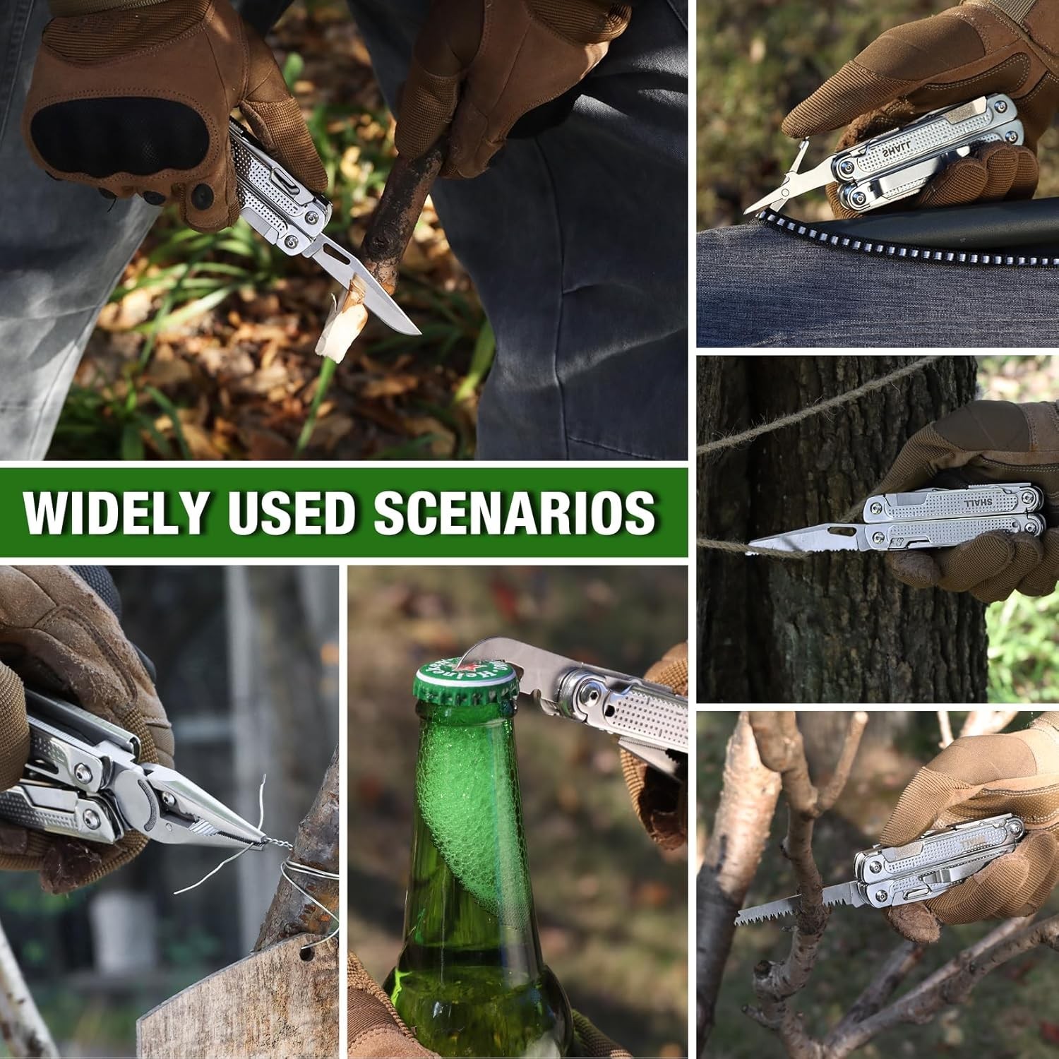 Multi Tool 18-in-1 Stainless Steel Pocket Knife with Screwdriver Bits Universal