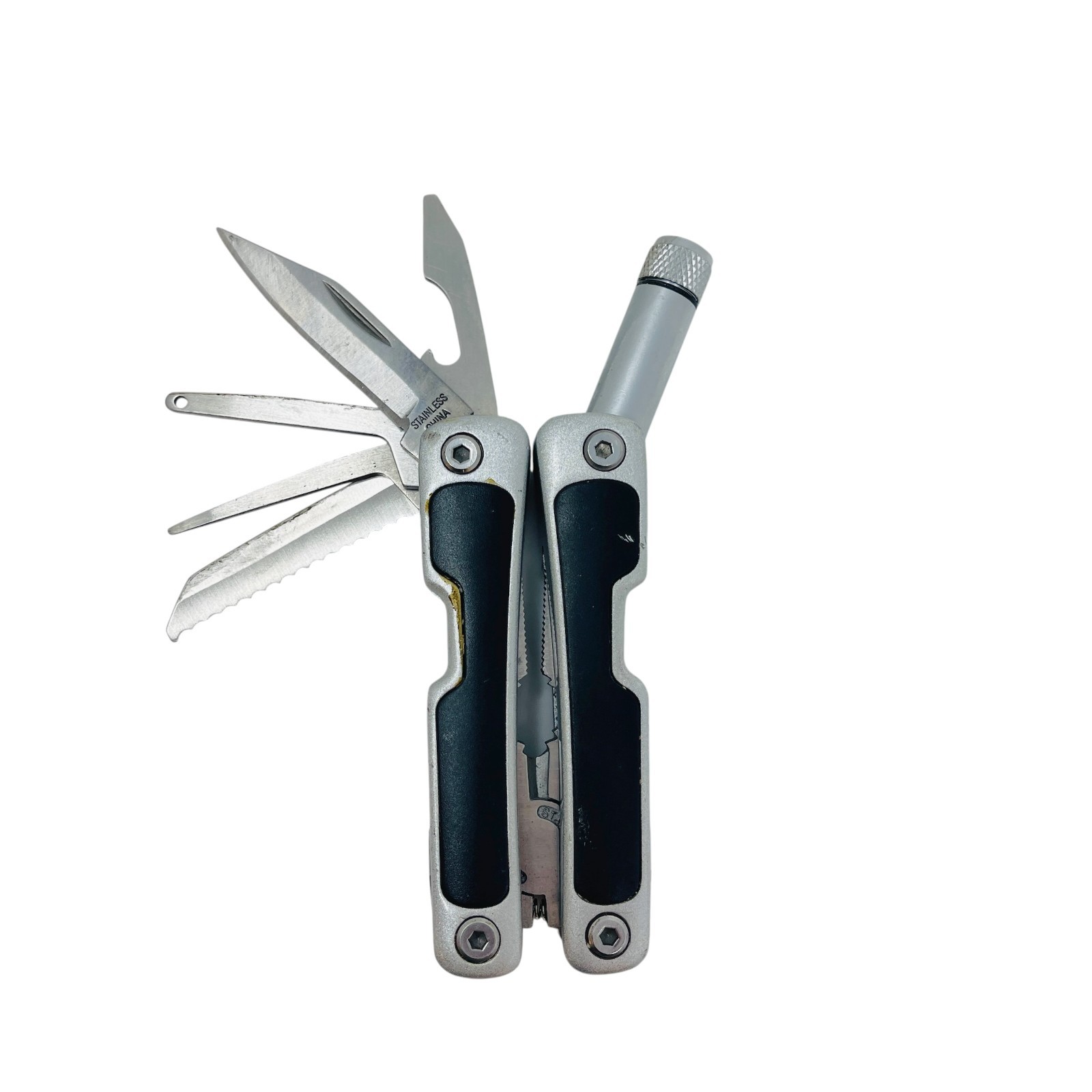 Visia, Unbranded Multi-Tool Lot Pliers Flashlight Tool EDC, Stainless, 3 Pieces
