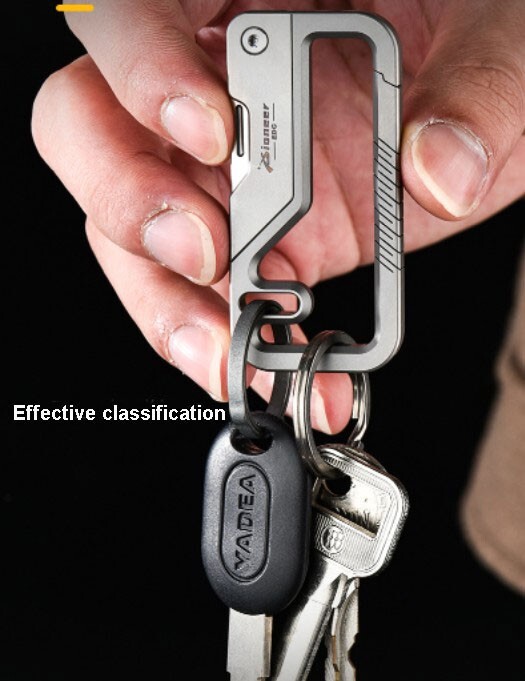 EDC Titanium Keychain Buckle 12C28 Blade Folding Knife Pocket Outdoor Multi Tool
