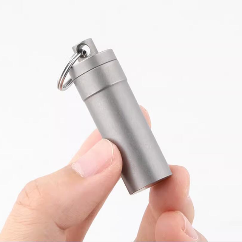 EDC Titanium Alloy Waterproof Case Pendant Box Sealed Medicine Bottle Storage