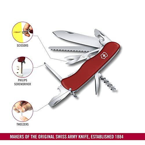 Victorinox Outrider Red Lockblade Swiss Army Polyamide Knife 14 Functions 08513