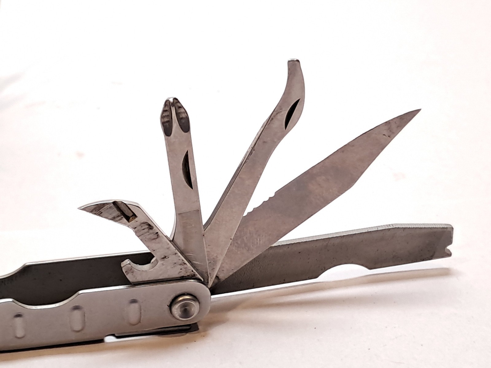 Vtg Schrade Tough Tool Multitool Made In USA w/ Leather Sheath