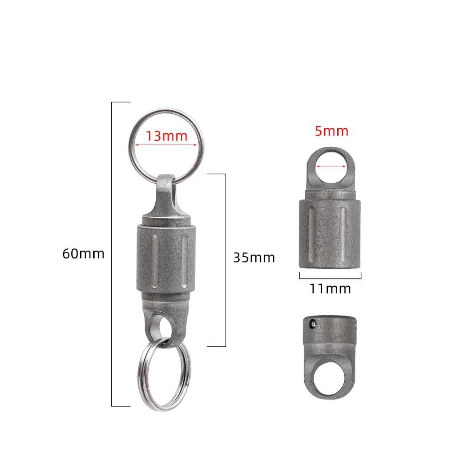 Titanium Alloy Magnetic Quick Release Keychain Connector 360° Swivel EDC