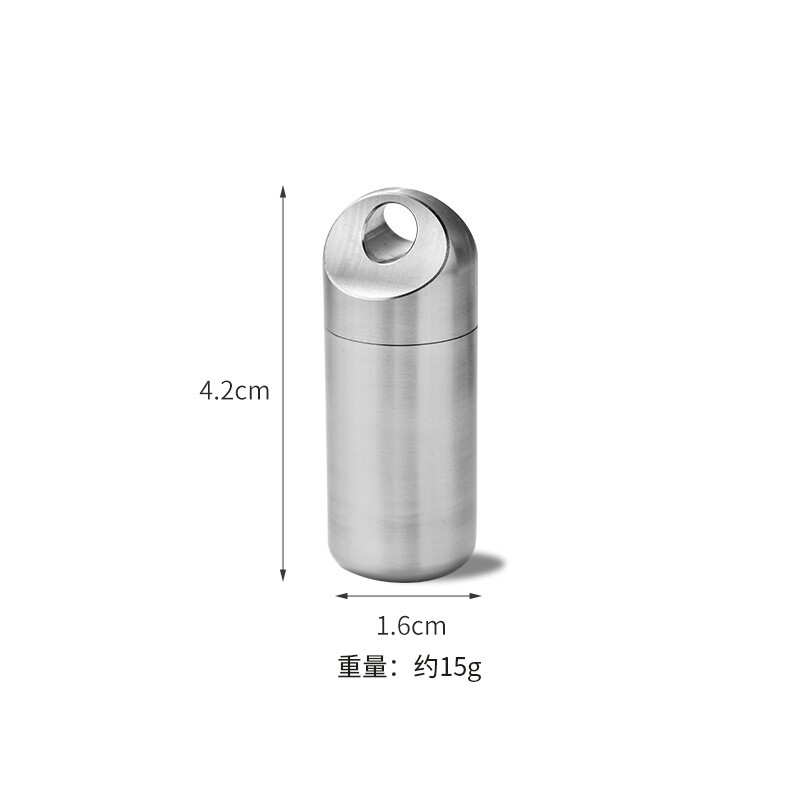 Titanium Pill Holder Case Organizer Container Waterproof Portable Keychain EDC