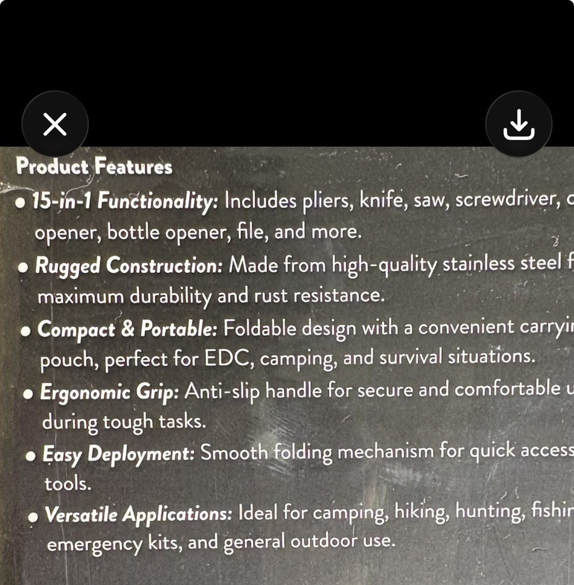 TacRight 15-in-1 Multitool Pliers Knife Saw Screwdriver EDC Camping