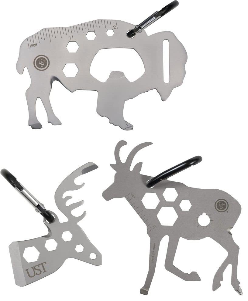 ust Tool-a-Long Carabiner Clip Multi-Tool Bundle – Buffalo, Deer, Antelope