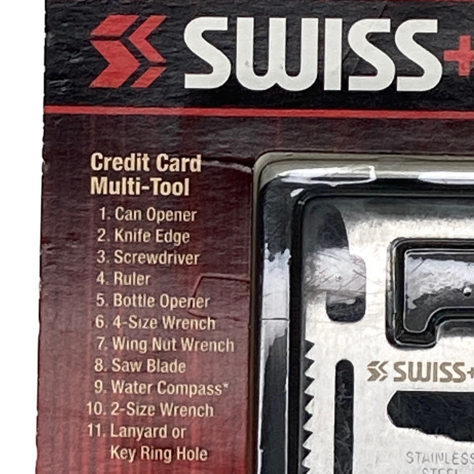 SWISS + TECH Credit Card MULTI TOOL Stainless Steel 11 TOOLS Carry Case Survival