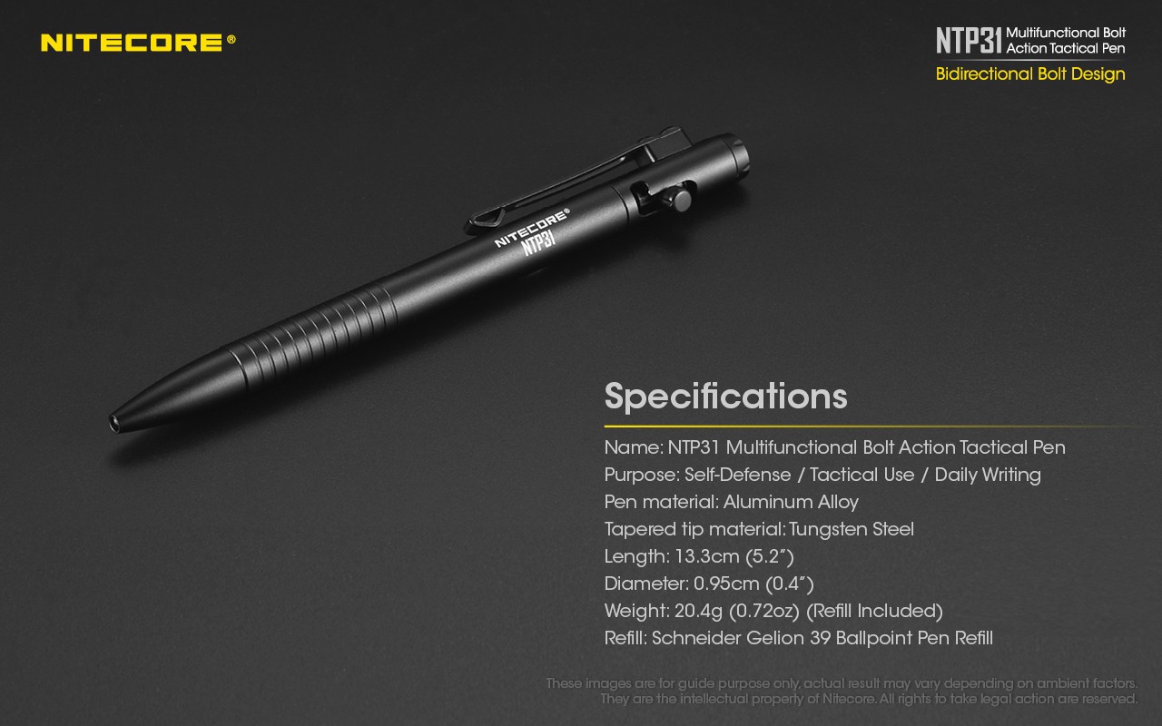 NiteCore NTP31 Multifunctional Bidirectional Bolt Design Action Tactical Pen