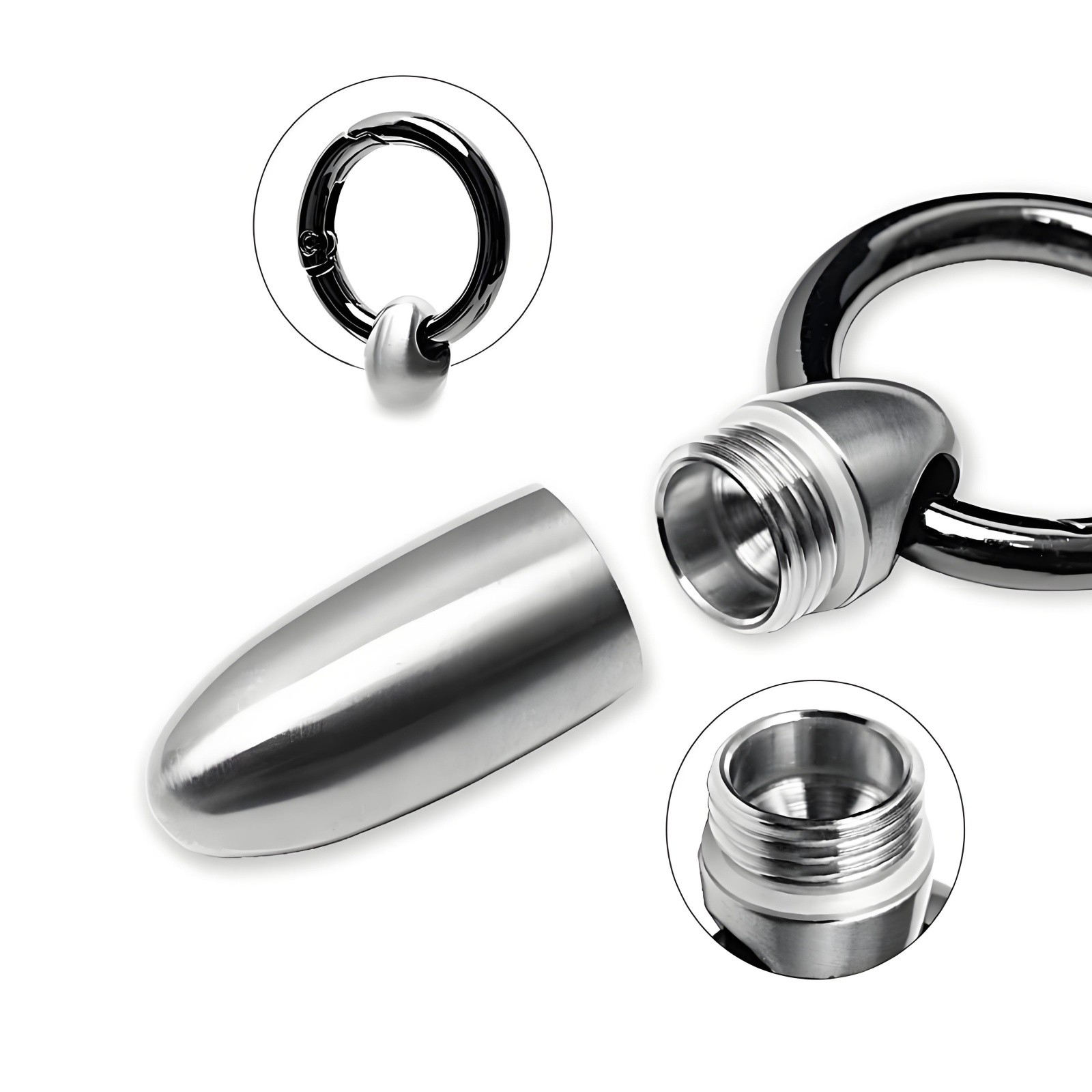 Titanium Alloy Waterproof Capsule Pill Box Keychain Travel EDC Tool Portable
