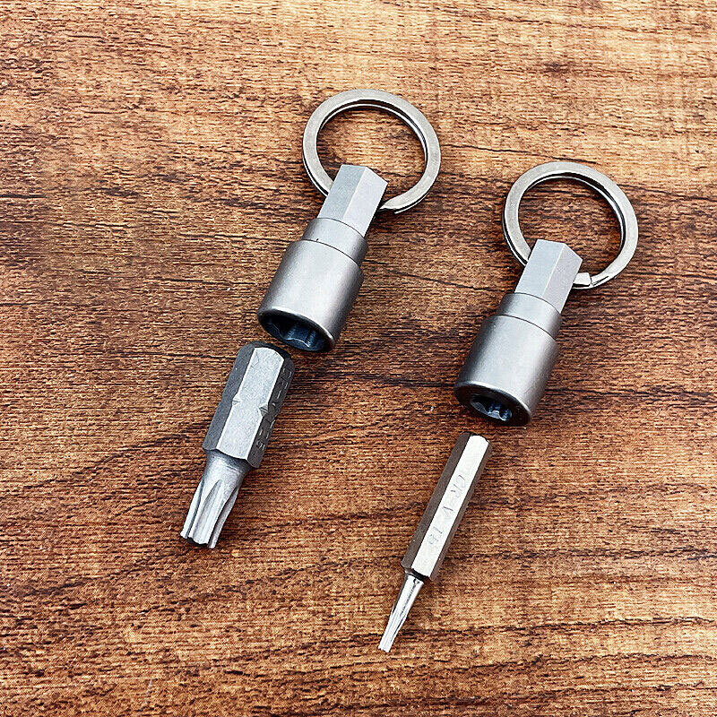 Titanium Alloy Magnet Quick Buckle Detach EDC Keychain w/ Key Ring
