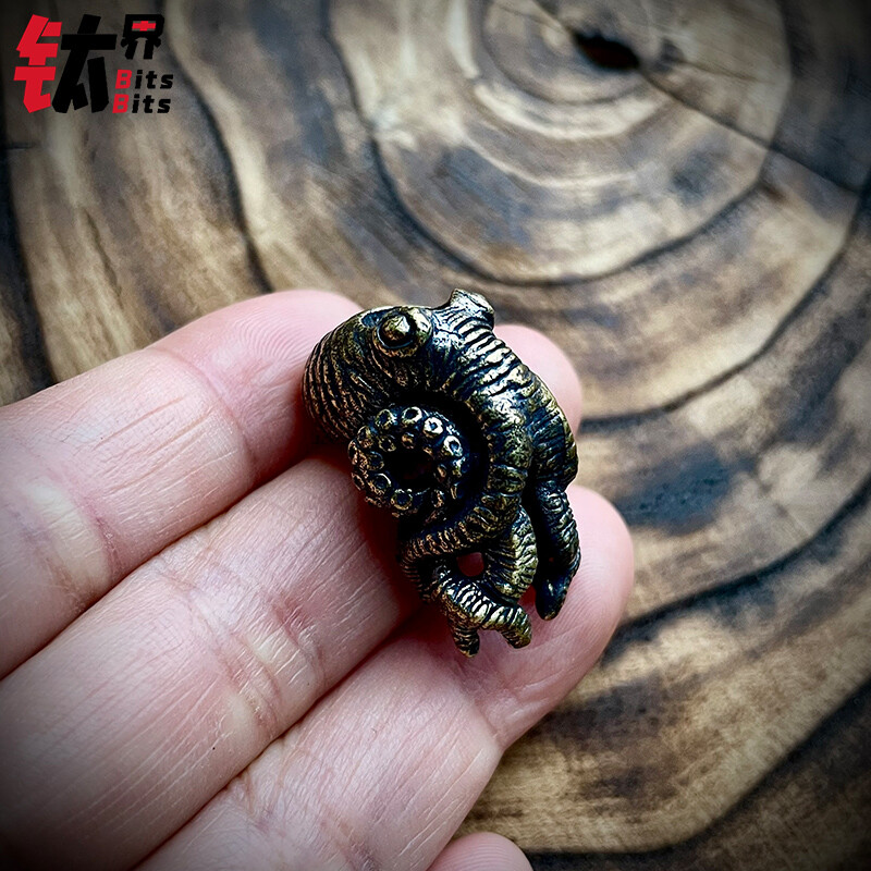 New Pure Brass Octopus Beads Pendant Paracord Decorations Edc Multif Tools
