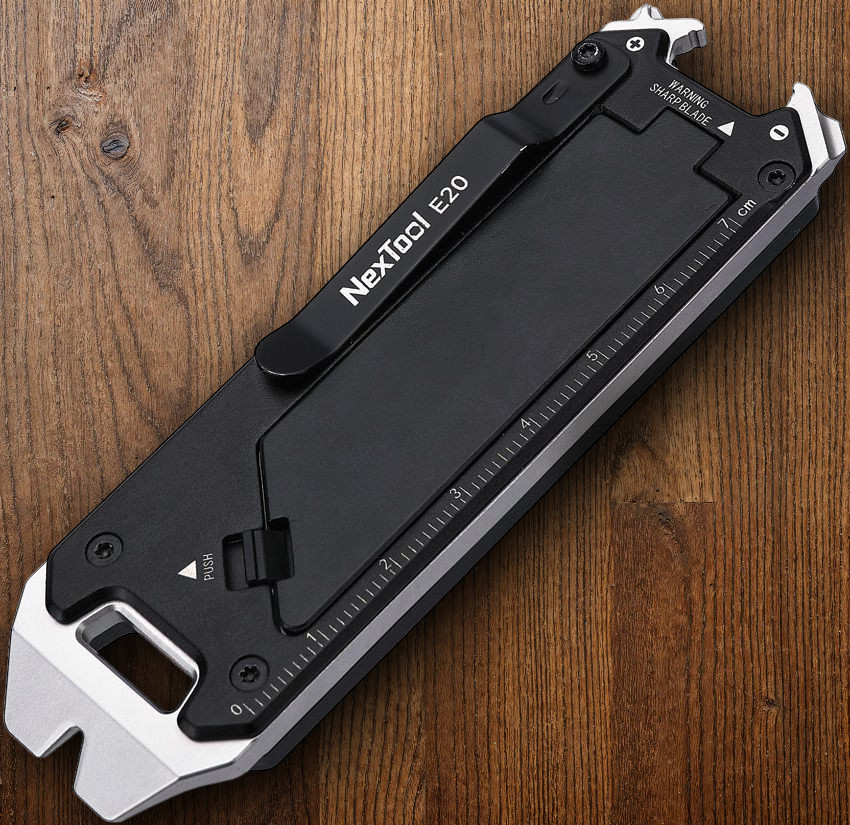 NexTool Explorer E20 Multi Tool w/Replaceable SK5 Blade Black Aluminum Handles