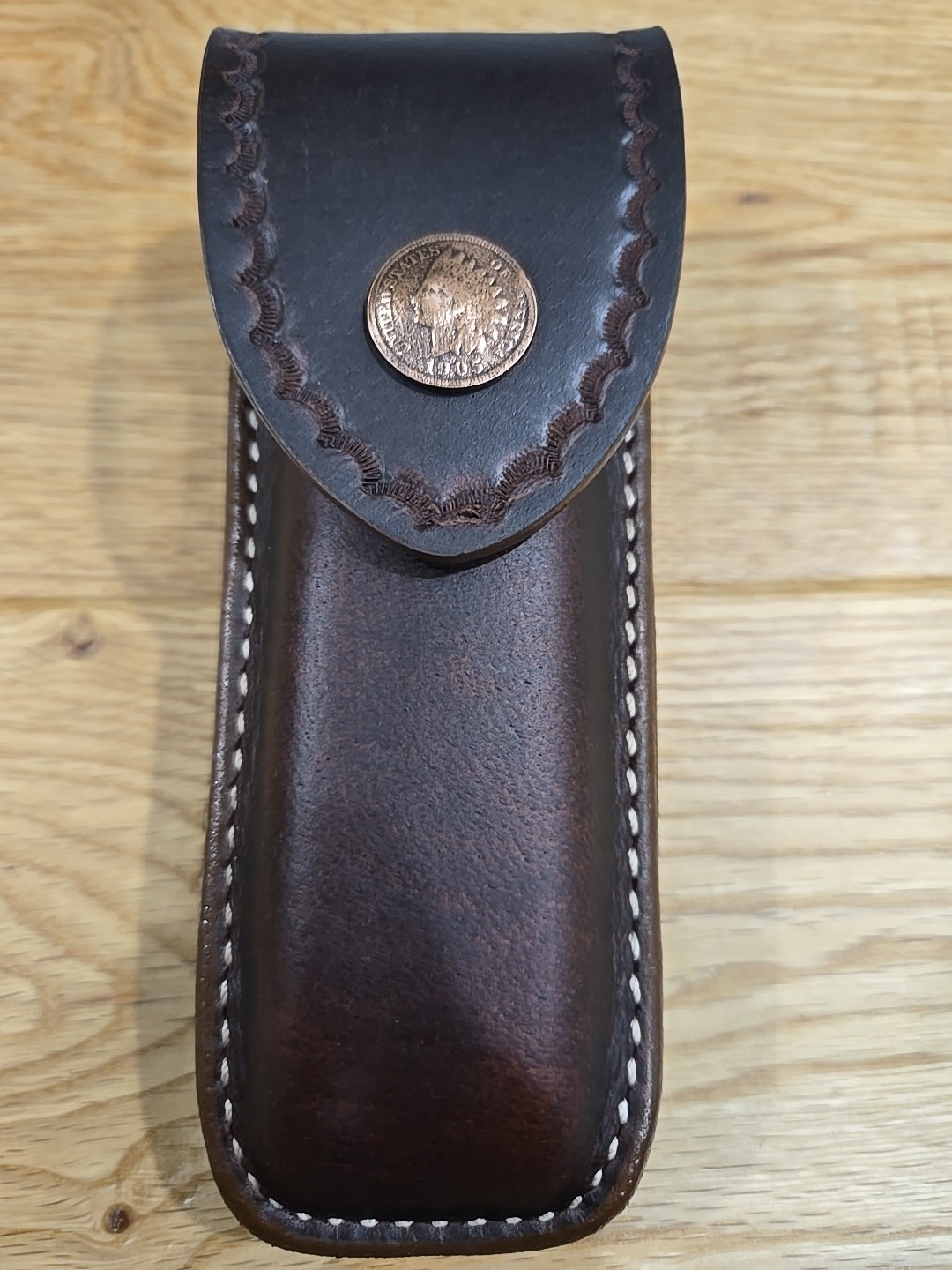 Gerber MP600 or Diesel multi tool sheath. Sheath only. 1905 Indian Cent snap.