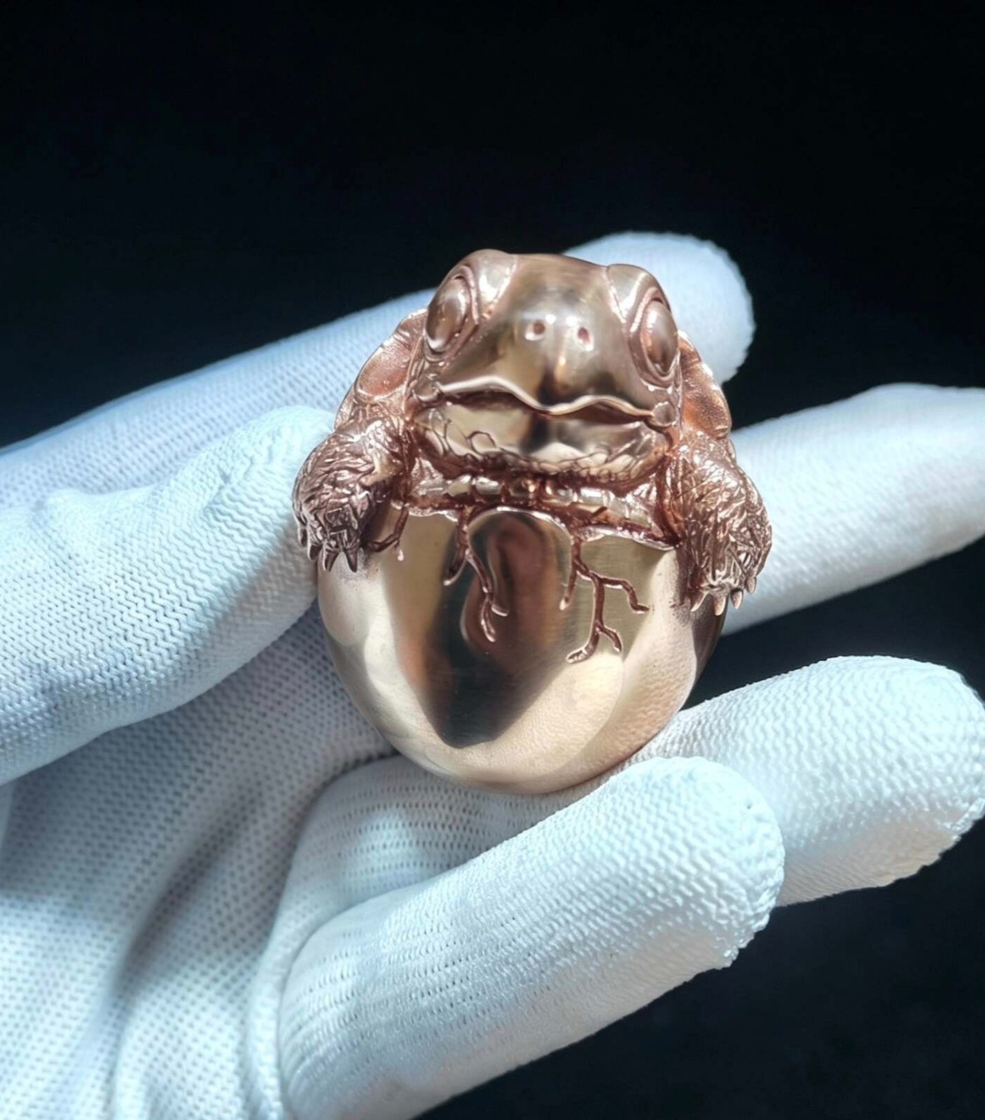 Pure copper purple Tortoise turtle egg baby ornament Solid Artistic handcraft