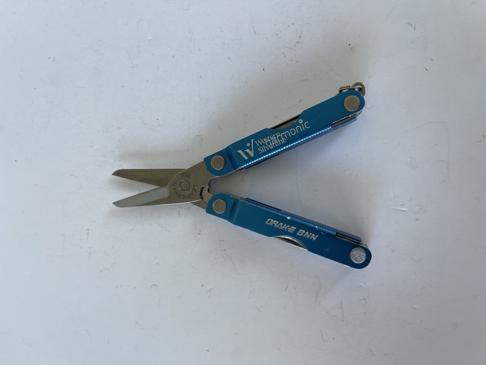 Leatherman Micra Multi Tool Stainless Navy Blue ,Scissors, Plain Edge, Fast Ship