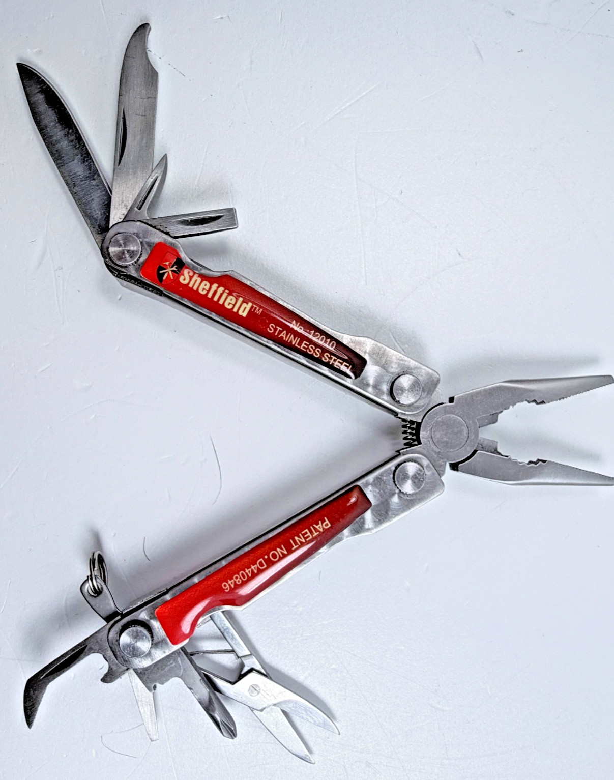 Sheffield Multi Tool Set w/ Flashlight AA Batteries & Carry Pouch Kit