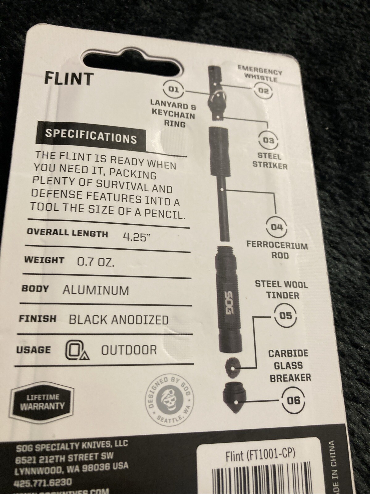 SOG Flint Survival Multi Tool (FT1001-CP) New In Package